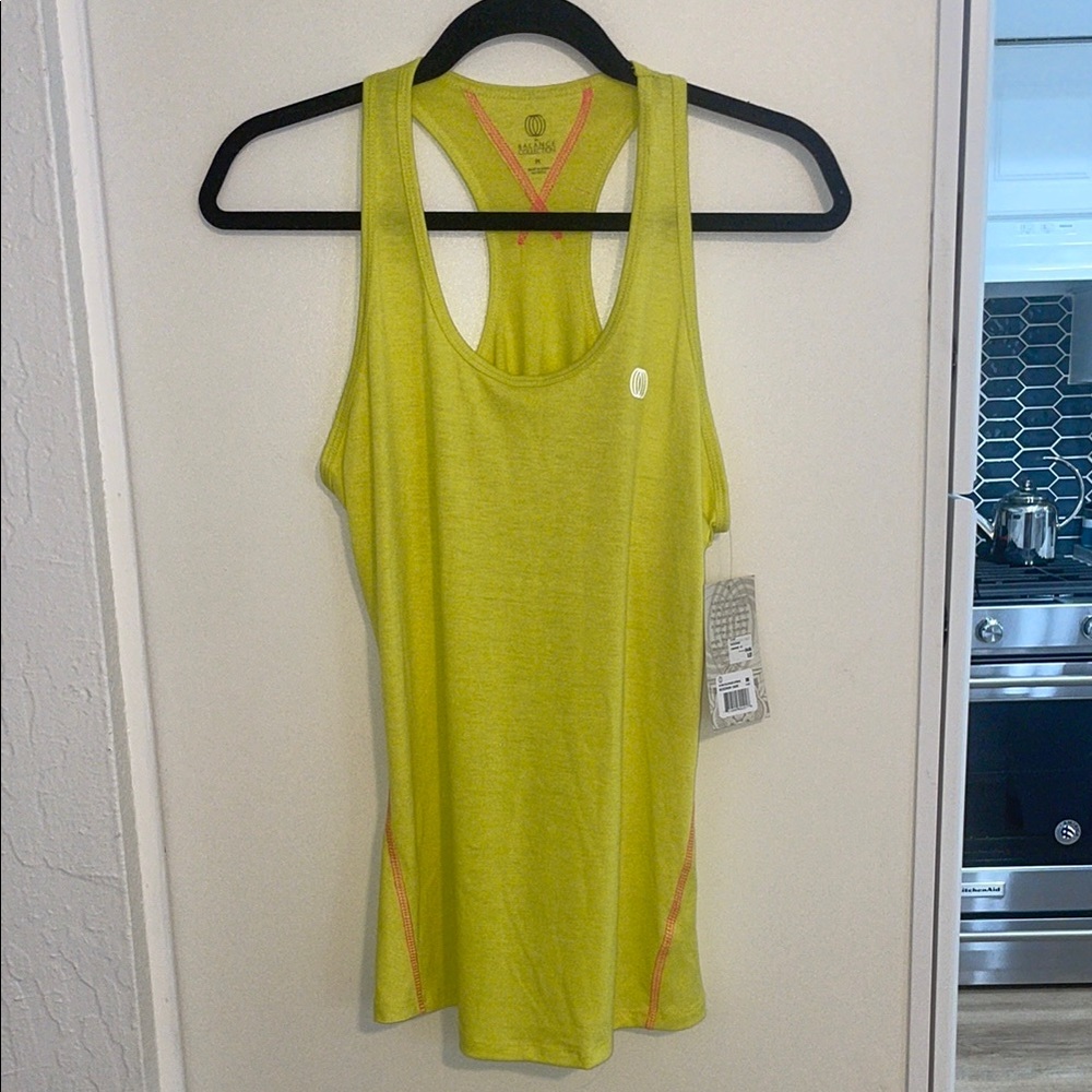 NWT The Balance Collection Yellow Tank Top with Orange seam accent | M